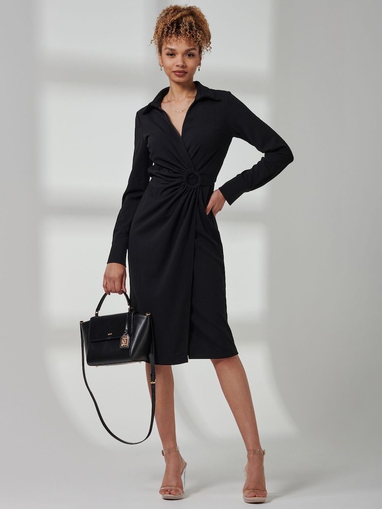 Jolie Moi Wrap Ruched Reveka Shirt Dress - Imagen 1 de 6 Jolie Moi Wrap Ruched Reveka Shirt Dress - Imagen 1 de 6