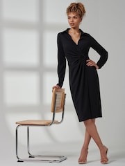 Jolie Moi Wrap Ruched Reveka Shirt Dress - Imagen 4 de 6