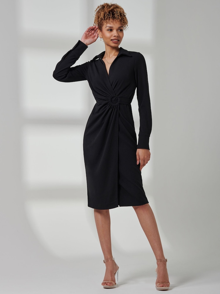 Jolie Moi Wrap Ruched Reveka Shirt Dress - Imagen 6 de 6 Jolie Moi Wrap Ruched Reveka Shirt Dress - Imagen 6 de 6