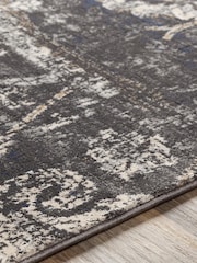 LIVABLISS Black Indigo Vintage Traditional Floral Boho Rug - Image 4 of 6