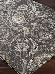LIVABLISS Black Indigo Vintage Traditional Floral Boho Rug - Image 5 of 6