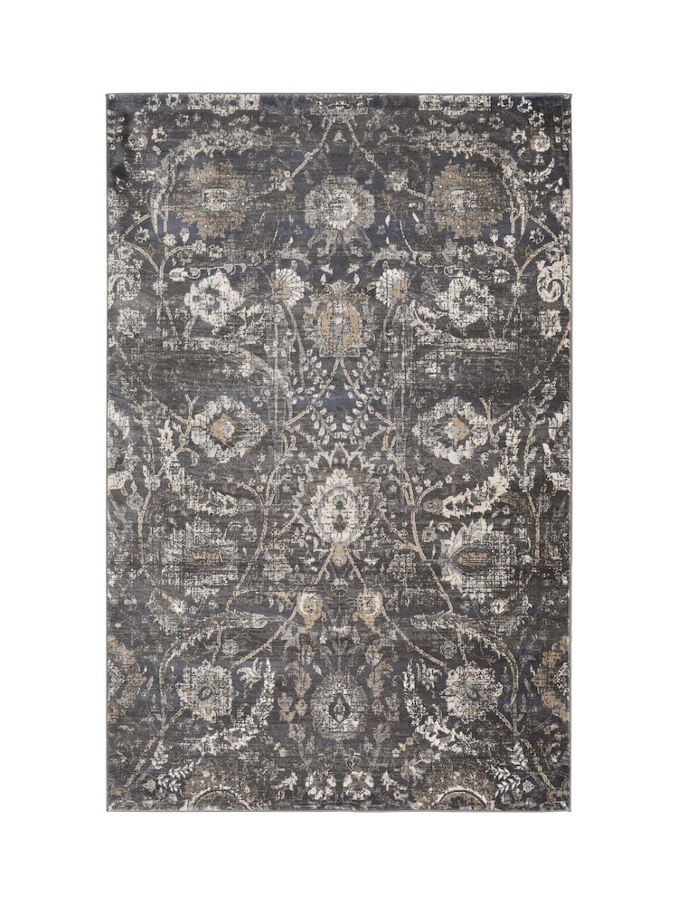 LIVABLISS Black Indigo Vintage Traditional Floral Boho Rug - Image 6 of 6 LIVABLISS Black Indigo Vintage Traditional Floral Boho Rug - Image 6 of 6