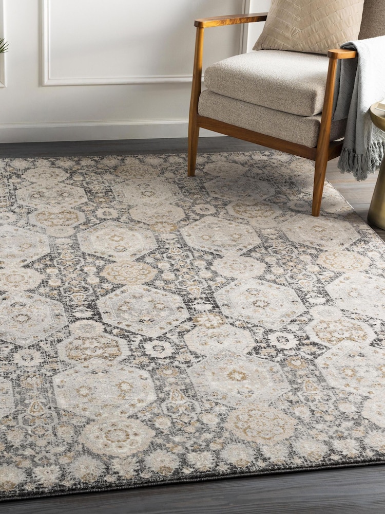 LIVABLISS Black Indigo Vintage Traditional Boho Rug - Image 1 of 7