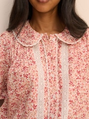 Nobodys Child Pink Thimbolina Trim Detail Peter Pan Blouse - Image 5 of 5