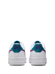 Nike White/Purple Blue Air Force 1 Youth Trainers - Image 4 of 9