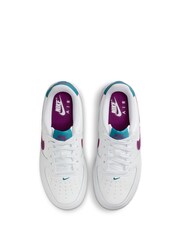 Nike White/Purple Blue Air Force 1 Youth Trainers - Image 5 of 9