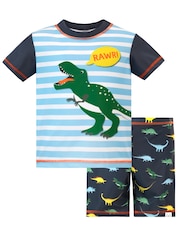 Harry Bear Blue Dinosaur Print Striped Swim Set - Image 2 of 5