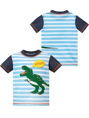 Harry Bear Blue Dinosaur Print Striped Swim Set - Image 3 of 5