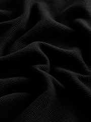 Schwarz - Langärmeliges Poloshirt aus 100 % Baumwolle mit Waffelstruktur - Bild 7 von 7