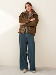 Emme by Marella Green Penny Zip Up Fleece - Image 3 of 7