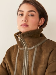 Emme by Marella Green Penny Zip Up Fleece - Image 4 of 7