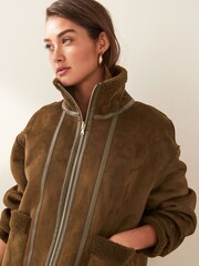Emme by Marella Green Penny Zip Up Fleece - Image 6 of 7