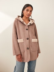 Emme by Marella Didone Faux Fur Brown Coat - Image 1 of 4