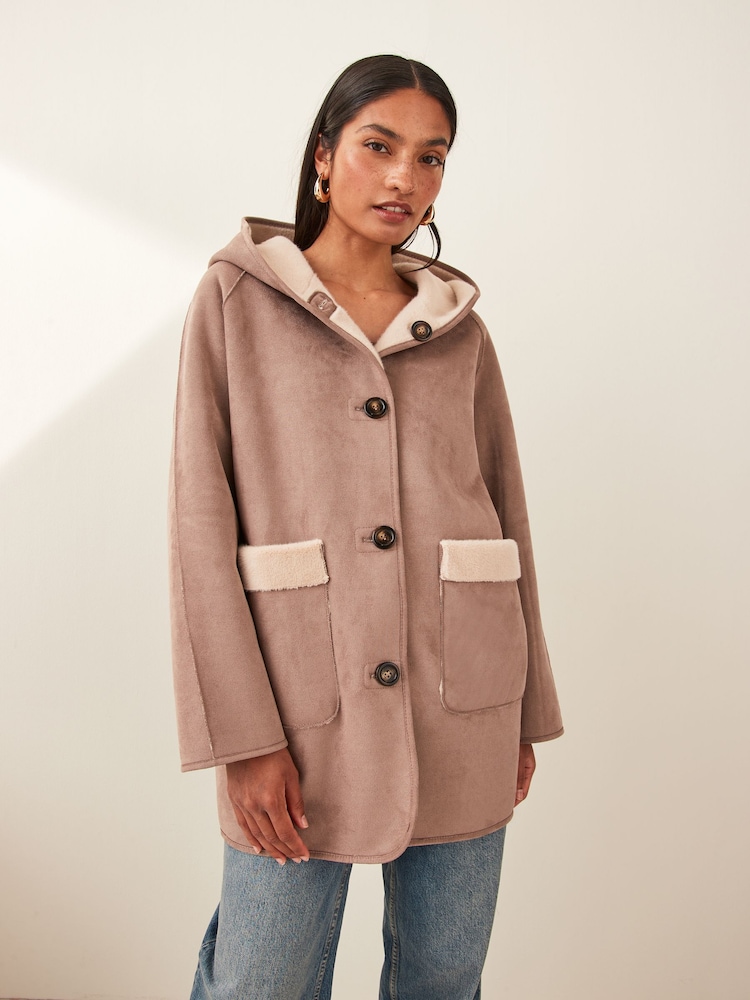 Emme by Marella Didone Faux Fur Brown Coat - Image 1 of 4