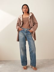 Emme by Marella Didone Faux Fur Brown Coat - Image 2 of 4