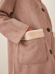 Emme by Marella Didone Faux Fur Brown Coat - Image 4 of 4