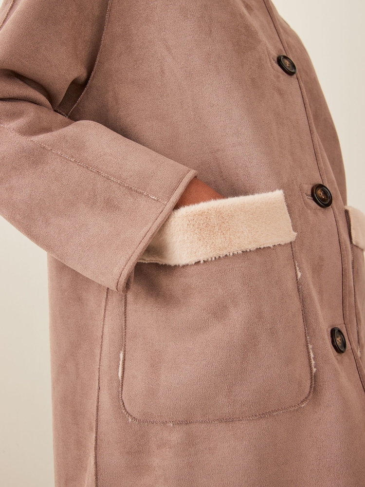 Emme by Marella Didone Faux Fur Brown Coat - Image 4 of 4