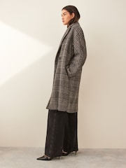 Emme by Marella Grey Checked Overisized Coat - Image 1 of 4