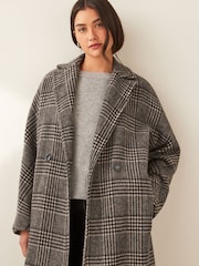 Emme by Marella Grey Checked Overisized Coat - Image 2 of 4