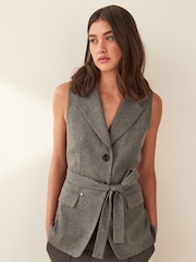 Emme by Marella Grey Tulipe Belted Waistcoat - Image 2 of 5