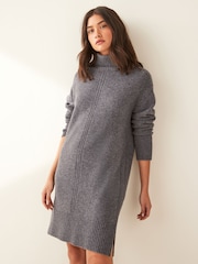 Emme by Marella Blue Fedra Rollneck Knitted Dress - Image 3 of 5