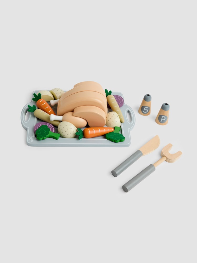 JoJo Maman Bébé Roast Dinner Wooden Role Play Toy - Image 7 of 7 JoJo Maman Bébé Roast Dinner Wooden Role Play Toy - Image 7 of 7