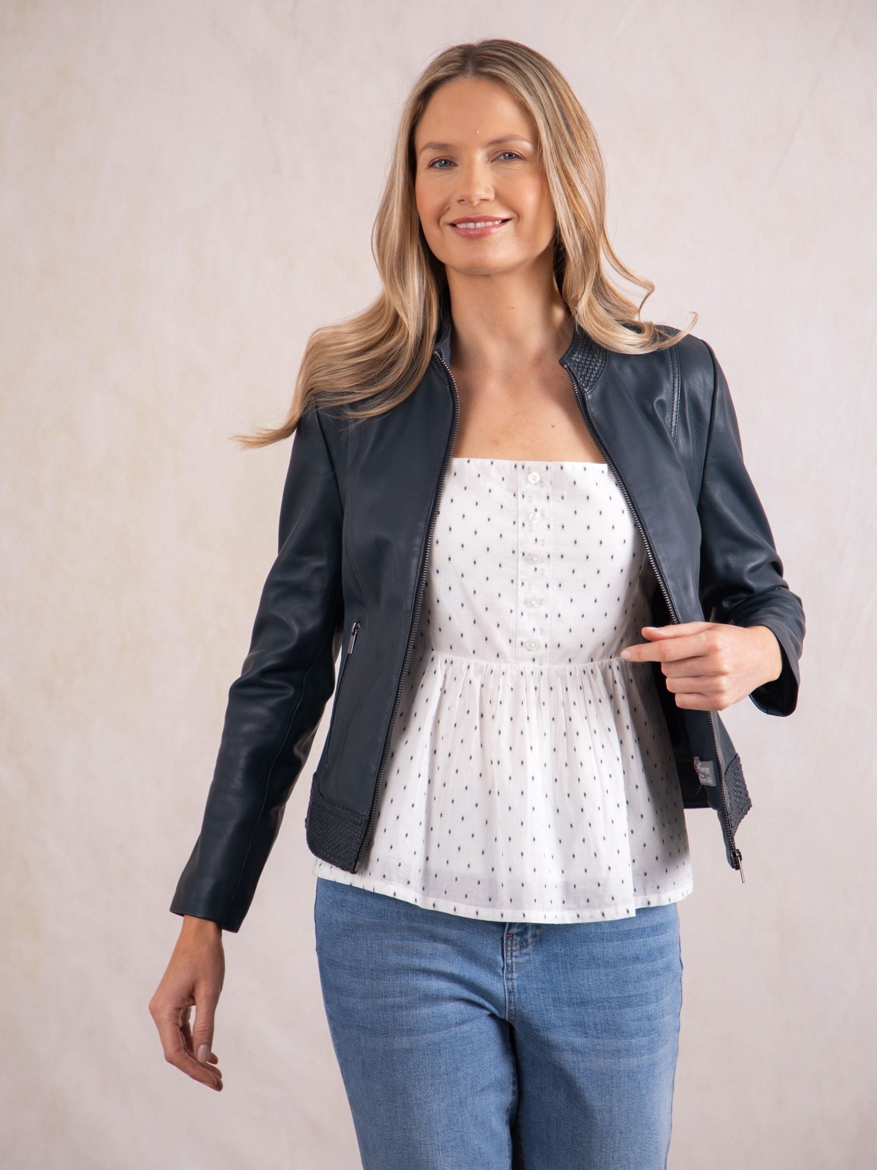Buy Lakeland Leather Navy Anthorn Leather Jacket from Next USA