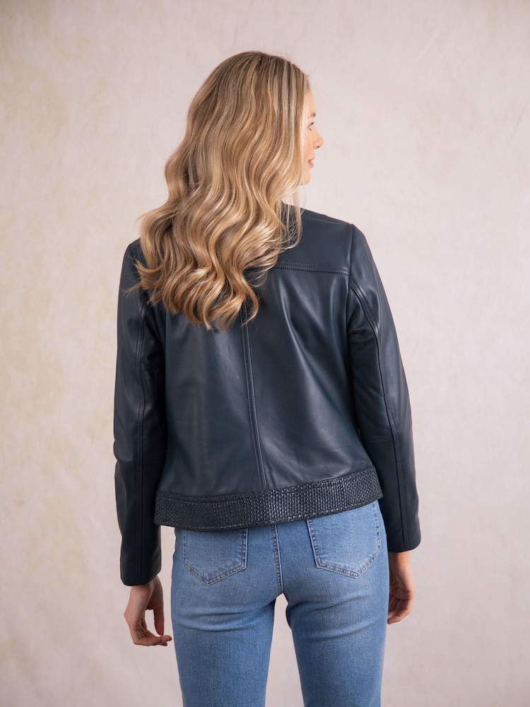 Lakeland Leather Navy Anthorn Leather Jacket - Image 7 of 9