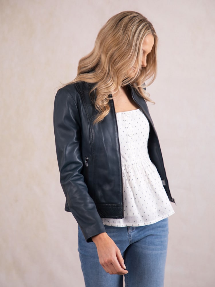 Lakeland Leather Navy Anthorn Leather Jacket - Image 9 of 9