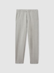 Reiss Soft Grey Melange Jett Knitted Front Seam Elasticated Joggers - Image 2 of 5