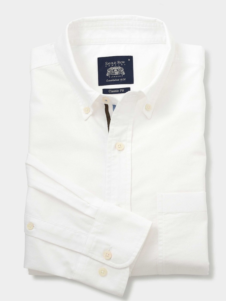 The Savile Row Company Classic Fit Button Down Oxford Casual 100% Cotton Shirt - Image 4 of 5