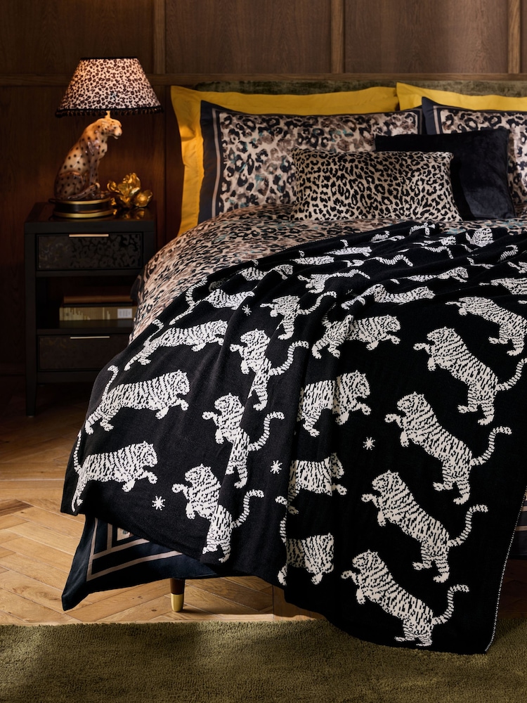 Black Tiger Knit Throw - Image 1 of 5