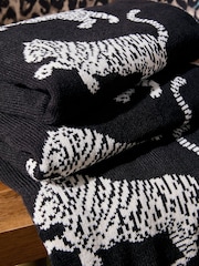 Black Tiger Knit Throw - Image 3 of 5