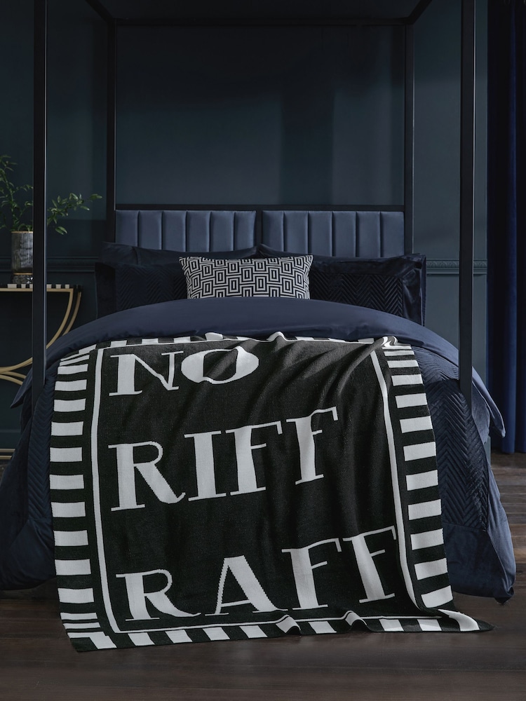 Black No Riff Raff Slogan Throw - Image 1 of 5