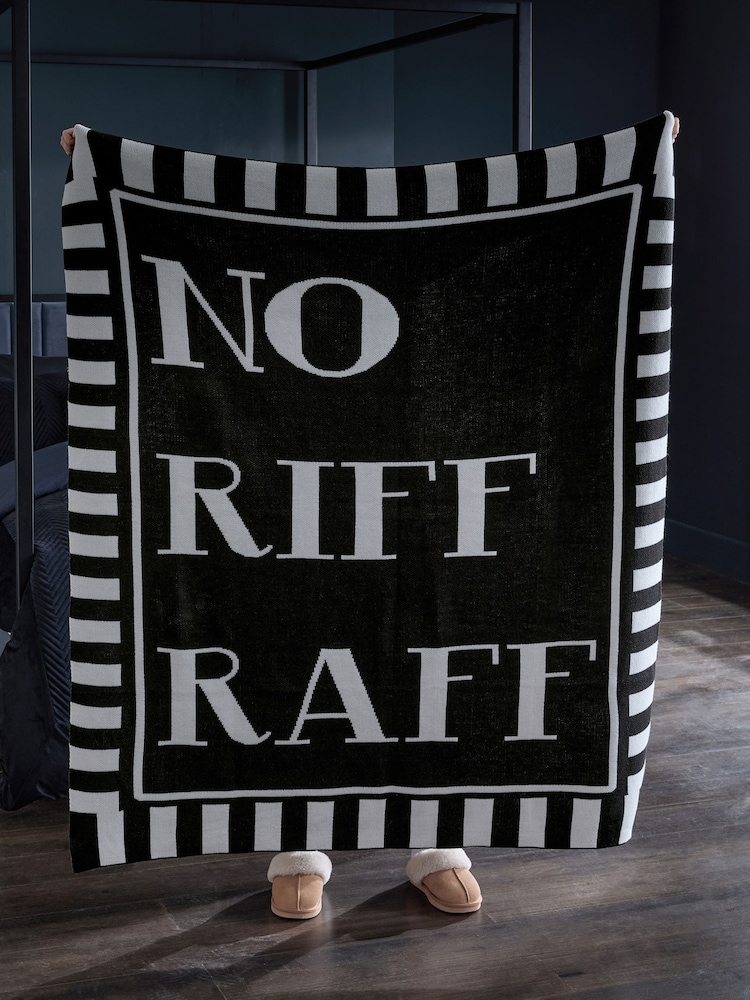 Black No Riff Raff Slogan Throw - Image 3 of 5