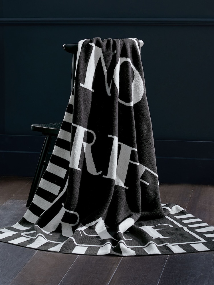 Black No Riff Raff Slogan Throw - Image 4 of 5