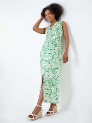 Roman Green Tropical Twist Stretch Maxi Dress - Image 1 of 5