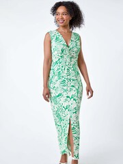 Roman Green Tropical Twist Stretch Maxi Dress - Image 2 of 5