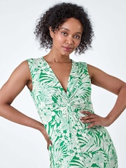 Roman Green Tropical Twist Stretch Maxi Dress - Image 4 of 5