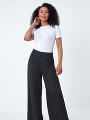 Roman Black Pocket Wide Leg Trousers - Image 2 of 5