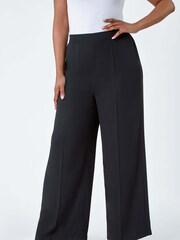Roman Black Pocket Wide Leg Trousers - Image 4 of 5