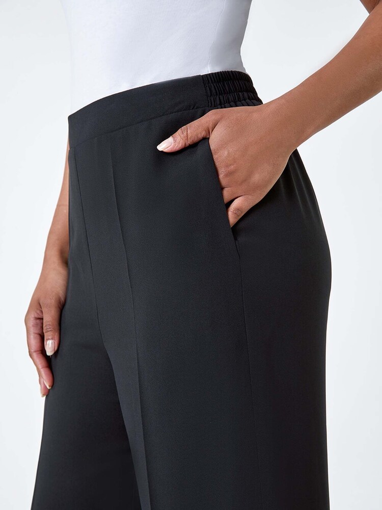 Roman Black Pocket Wide Leg Trousers - Image 5 of 5