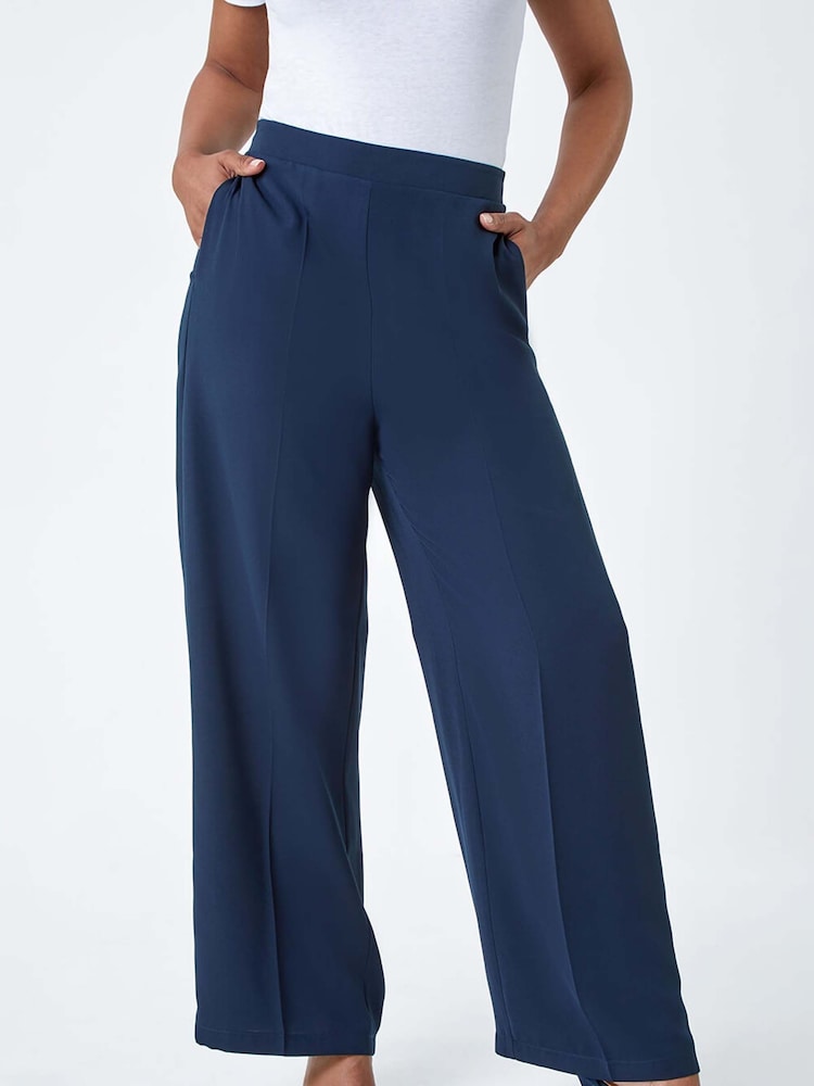 Roman Blue Pocket Wide Leg Trousers - Image 2 of 5