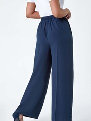 Roman Blue Pocket Wide Leg Trousers - Image 3 of 5
