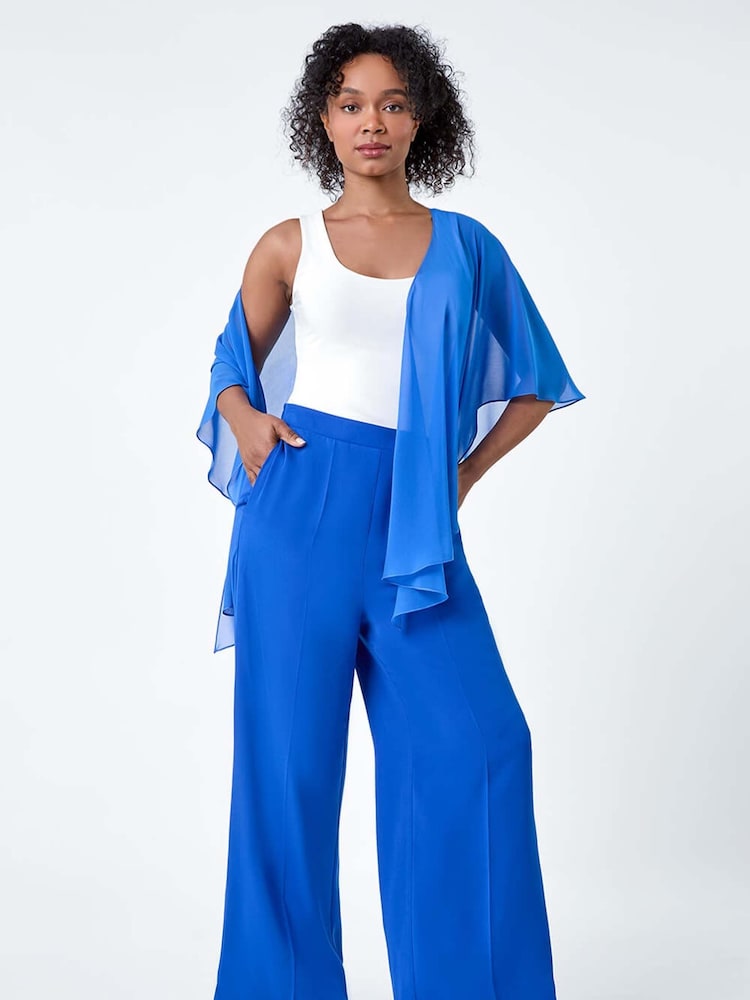 Roman Blue Pocket Wide Leg Trousers - Image 2 of 5