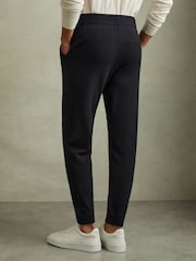 Reiss Navy Billings Merino Wool Blend Drawstring Joggers - Image 4 of 5