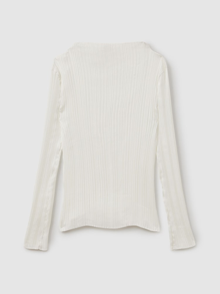 Reiss Ivory Ember High Neck Plisse Top - Image 2 of 5
