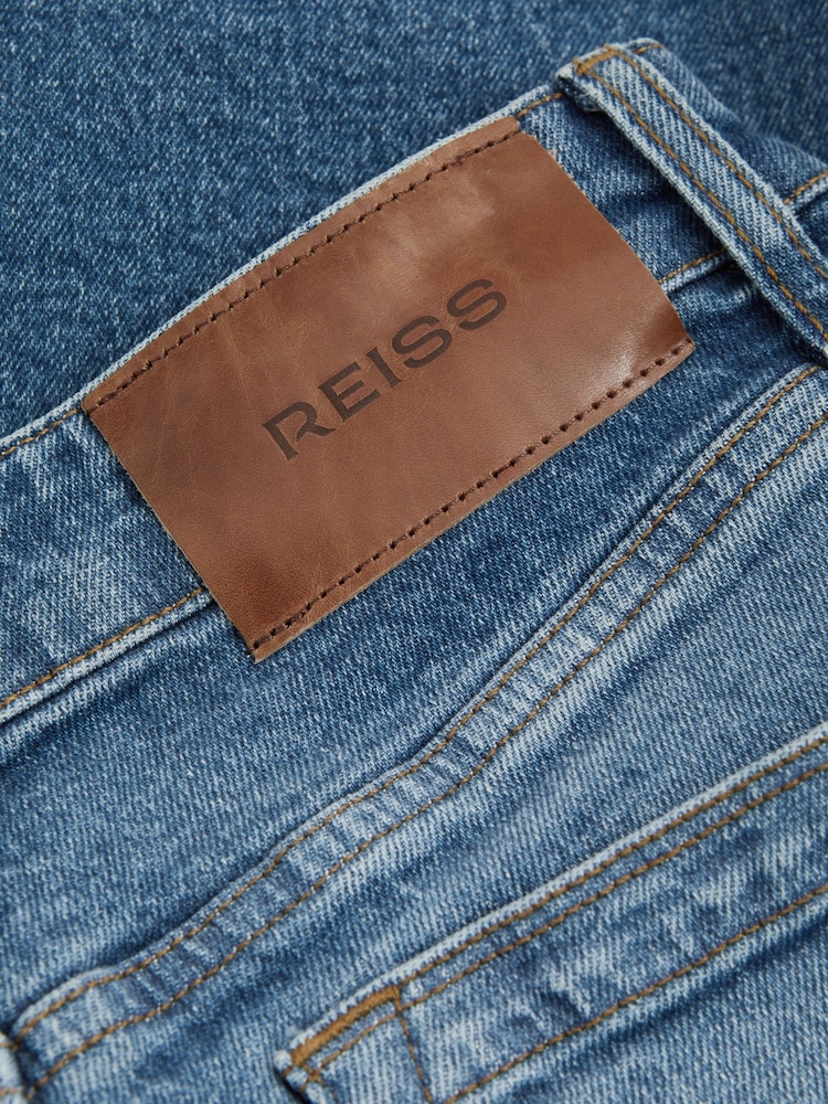 Reiss Mid Blue Crete Wide Leg Jeans - Image 5 of 5