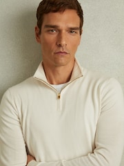Reiss Snow Maxwell Merino Wool Half-Zip Polo Shirt - Image 3 of 5