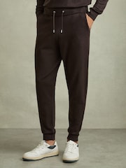 Reiss Coco Brown Billings Merino Wool Blend Drawstring Joggers - Image 1 of 6